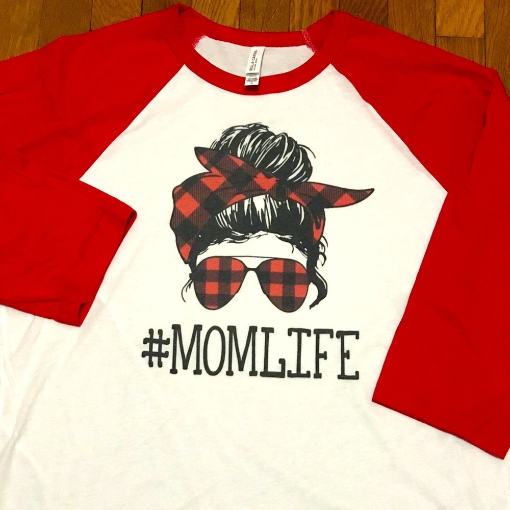 #MomLife Raglan 3/4 Sleeve Tee